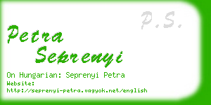 petra seprenyi business card